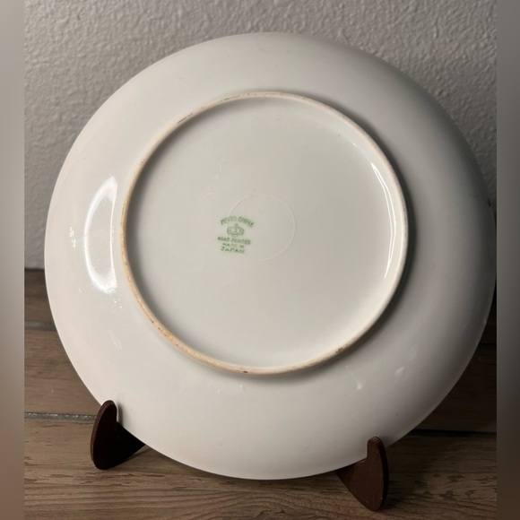 Vintage Meito China 7.5” Plate Hand Painted Windmill Bridge River Scene Japan - Picture 2 of 3